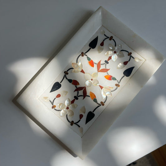 Vintage Inlaid Marble Tray