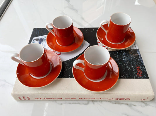 Vintage Kewji Fujiita Espresso Set, 4 Cups and Saucers